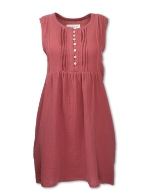 Purnell Womans's Gauze Dress. Red. Size 6/28. Organic Cotton. Like New.